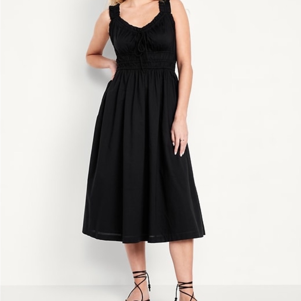 Old navy waist defined ruffled midi dress